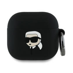 Karl Lagerfeld KLA4RUNIKK AirPods 4       cover czarny/black Silicone Karl Head 3D