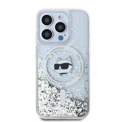 Karl Lagerfeld KLHMP14LLGCHSGH iPhone 14 Pro 6.1" hardcase transparent Liquid Glitter Choupette Head Magsafe