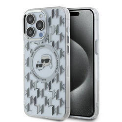 Karl Lagerfeld KLHMP15LHMCKMHT iPhone 15 Pro 6.1" przezroczysty/transparent IML Monogram Karl&Choupette Head MagSafe