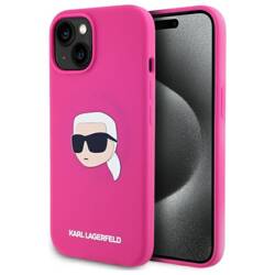 Karl Lagerfeld KLHMP15SSKHPPLF iPhone 15  6.1" fuksja/fuschia hardcase Silicone Karl Head Print MagSafe