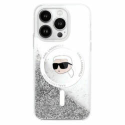 Karl Lagerfeld KLHMP16LLGKISGH iPhone 16 Pro 6.3" hardcase transparent Liquid Glitter Karl Head Magsafe