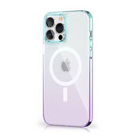 Kingxbar PQY Gradient Series Magnetic Case for iPhone 13 Pro Cover Violet Blue Cover (MagSafe Compatible)
