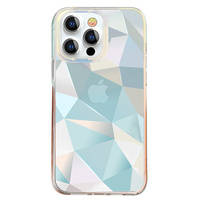 Kingxbar Streamer Series luxury elegant phone case for iPhone 13 blue (Lattice)