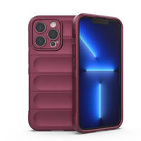MAGIC SHIELD CASE CASE FOR IPHONE 13 PRO MAX FLEXIBLE ARMORED CASE IN BURGUNDY