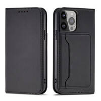 MAGNET CARD CASE FOR IPHONE 13 MINI COVER CARD WALLET CARD STAND BLACK