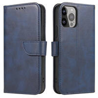 MAGNET CASE CASE FOR IPHONE 14 PRO MAX FLIP COVER WALLET STAND BLUE