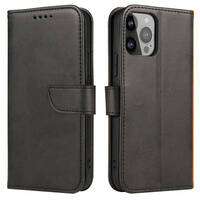 MAGNET CASE ELEGANT BOOKCASE TYPE CASE WITH KICKSTAND FOR IPHONE 13 BLACK