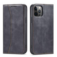 MAGNET FANCY CASE CASE FOR IPHONE 12 PRO MAX POUCH WALLET CARD HOLDER BLACK