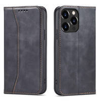 MAGNET FANCY CASE CASE FOR IPHONE 13 PRO MAX POUCH WALLET CARD HOLDER BLACK