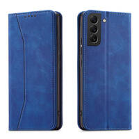 MAGNET FANCY CASE CASE FOR SAMSUNG GALAXY S22 + (S22 PLUS) POUCH WALLET CARD HOLDER BLUE
