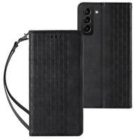 MAGNET STRAP CASE CASE FOR SAMSUNG GALAXY S22 POUCH WALLET + MINI LANYARD PENDANT BLACK