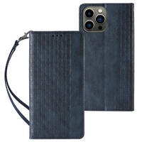 MAGNET STRAP CASE FOR SAMSUNG GALAXY S23+ FLIP WALLET MINI LANYARD STAND BLUE