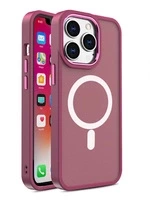 MAGNETIC COLOR MATTE CASE FOR IPHONE 15 PRO MAX - BURGUNDY