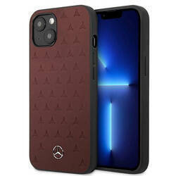 MERCEDES MEHCP13MPSQRE IPHONE 13 6,1" CZERWONY/RED HARDCASE LEATHER STARS PATTERN