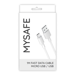 MYSAFE NB CABLE P156 MICRO USB 1M WHITE