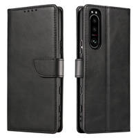 Magnet Case elegant bookcase type case with kickstand for Sony Xperia 10 III black
