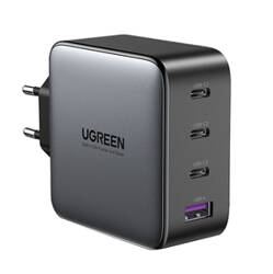 Mains charger UGREEN CD226, 3x USB-C, 1x USB-A, GaN, PD3.0, QC4+, 100W, 1.5m (gray)