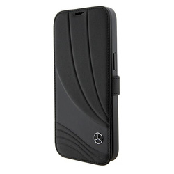 Mercedes MEBKP15L8ROLK iPhone 15 Pro  6.1" czarny/black bookcase Leather Wave Patern