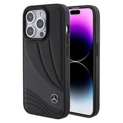 Mercedes MEHCP15L8ROLK iPhone 15 Pro  6.1" czarny/black hardcase Leather Wave Patern