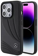 Mercedes MEHCP15X8ROLK iPhone 15 Pro Max  6.7" czarny/black hardcase Leather Wave Patern