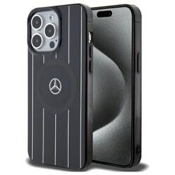 Mercedes MEHMP15X23HRSK iPhone 15 Pro  Max 6.7" czarny/black hardcase Double Layer Crossed Lines MagSafe