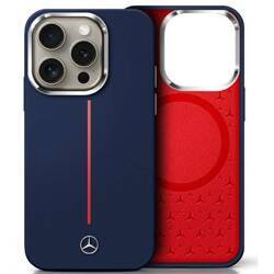 Mercedes MEHMP16X23SUMRV iPhone 16 Pro    Max 6.9" granatowy/navy hardcase Silicone Red Stripe MagSafe