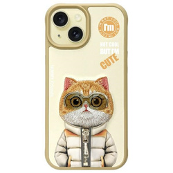 Nimmy etui iPhone 15 6.1" khaki           Cool&Cute 2.0 Cat