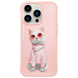 Nimmy etui iPhone 15 Pro Max 6.7"         różowy/pink Glasses Cool Cat