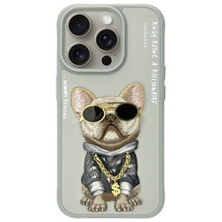 Nimmy etui iPhone 15 Pro Max 6.7"         szary/gray Glasses Cool Dog