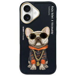 Nimmy etui iPhone 16 6.1" czarny/black    Glasses Cool Dog