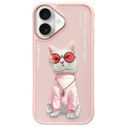 Nimmy etui iPhone 16 6.1" różowy/pink     Glasses Cool Cat