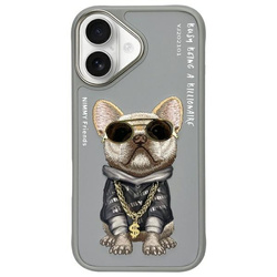 Nimmy etui iPhone 16 6.1" szary/gray      Glasses Cool Dog