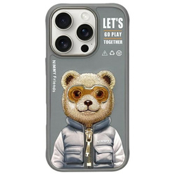 Nimmy etui iPhone 16 Pro Max 6.9"         szary/gray Cool&Cute 2.0 Bear