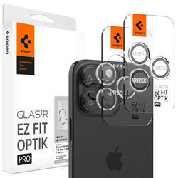 OSŁONA APARATU SPIGEN OPTIK PRO GLAS.TR ”EZ FIT” CAMERA PROTECTOR 2-PACK IPHONE 14 PRO / PRO MAX / 15 PRO / PRO MAX / 16 PRO / PRO MAX CRYSTAL CLEAR