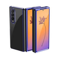 PLATING CASE CASE FOR SAMSUNG GALAXY Z FOLD 4 COVER WITH A METALLIC FRAME BLUE
