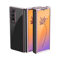 PLATING CASE FOR SAMSUNG GALAXY Z FOLD 4 COVER WITH A METALLIC FRAME PINK
