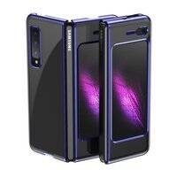 PLATING CASE HARD CASE ELECTROPLATING FRAME COVER FOR SAMSUNG GALAXY FOLD BLUE