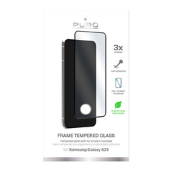 PURO Frame Tempered Glass Samsung Galaxy S23 (black frame)