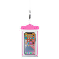 PVC WATERPROOF PHONE CASE WITH LANYARD - PINK