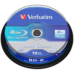 Płyty Blu-ray Verbatim 25GB 6X BD-R SL    10szt biały 43742