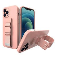 ROPE CASE GEL TPU AIRBAG CASE COVER WITH LANYARD FOR SAMSUNG GALAXY S20 FE 5G PINK