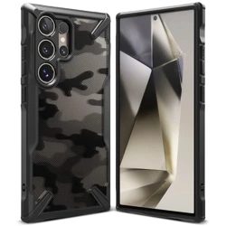 Ringke Fusion X case for Galaxy S24 Ultra, black with camouflage pattern
