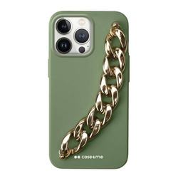 SBS Green Classy String Case Cover for iPhone 13 with chain