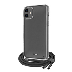 SBS Transparent cover with coloured neck strap for iPhone 11