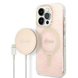 SET GUESS GUBPP14XH4EACSP CASE+ CHARGER IPHONE 14 PRO MAX 6.7 "PINK/PINK HARD CASE 4G PRINT MAGSAFE