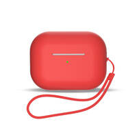 SILICONE CASE FOR AIRPODS 1 / AIRPODS 2 + WRIST STRAP LANYARD - RED