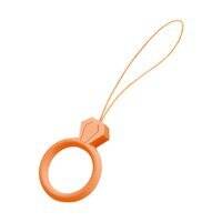 SILICONE LANYARD FOR THE PHONE DIAMOND RING PENDANT FOR A FINGER ORANGE