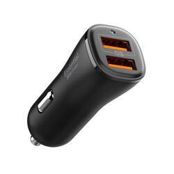 SPIGEN ESSENTIAL EV302 2-PORT CAR CHARGER 30W BLACK