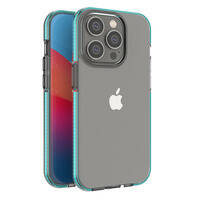 SPRING CASE CASE FOR IPHONE 14 PRO SILICONE CASE WITH A FRAME LIGHT BLUE