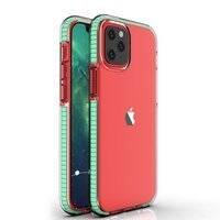 SPRING CASE CLEAR TPU GEL PROTECTIVE COVER WITH COLORFUL FRAME FOR IPHONE 12 MINI MINT